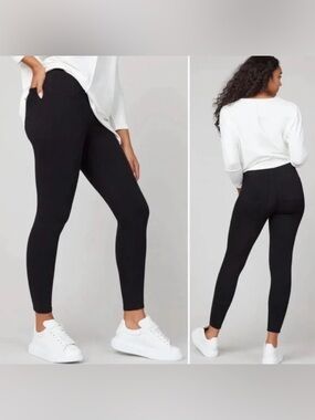 SPANX Leggings Ankle Jean Denim Black High-Waist Sculpting Jeggings Women Med